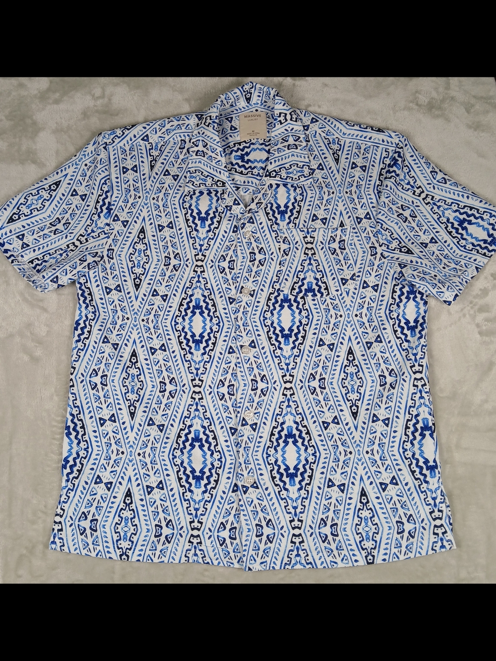 Massive Luxury Button Up Shirt M Men's Geometric